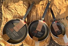 Gas Electric Frying Pans 3 SET De Buyer Like Le Creuset Non Stick Cast Aluminium