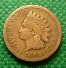 1862 Indian Head Cent   Coin  #A02   Copper Nickel