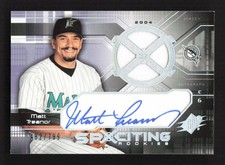 2004 SPx #178 Matt Treanor #/799 SN,RC,MEM,AU Auto Florida Marlins Rookie