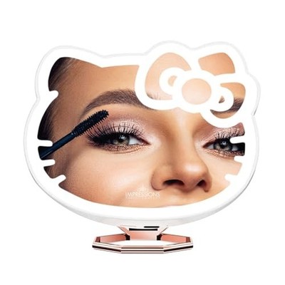 Impressions Vanity Hello Kitty 3X Magnifying Pocket Mirror with Stand, Adjust...