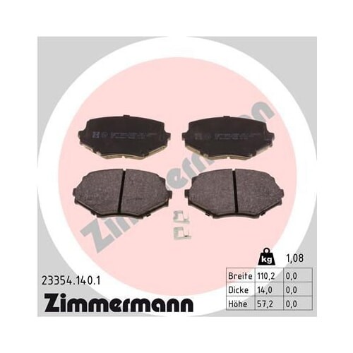Zimmermann Bremsbelagsatz BremsbeläGe Vorderachse FüR Mazda MX-5-image