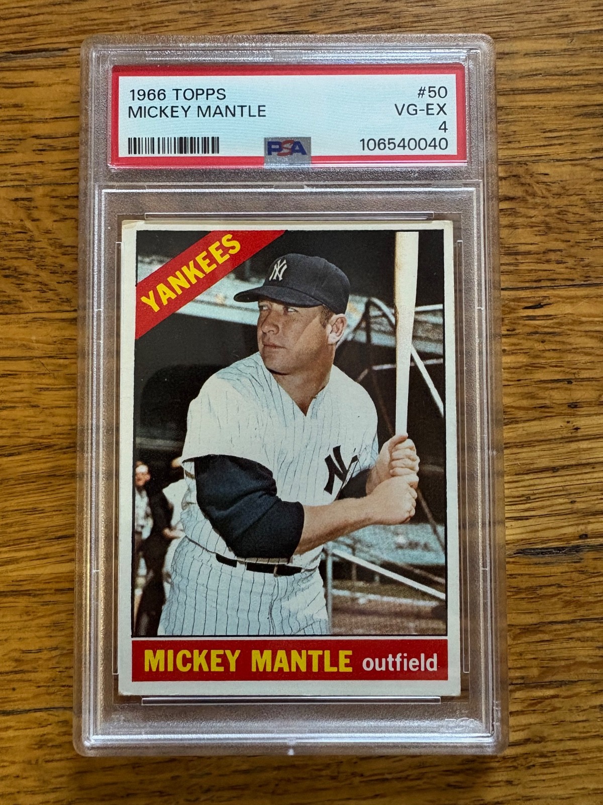 1966 Topps Mickey Mantle #50 NY Yankees (HOF) PSA 4 VG-EX