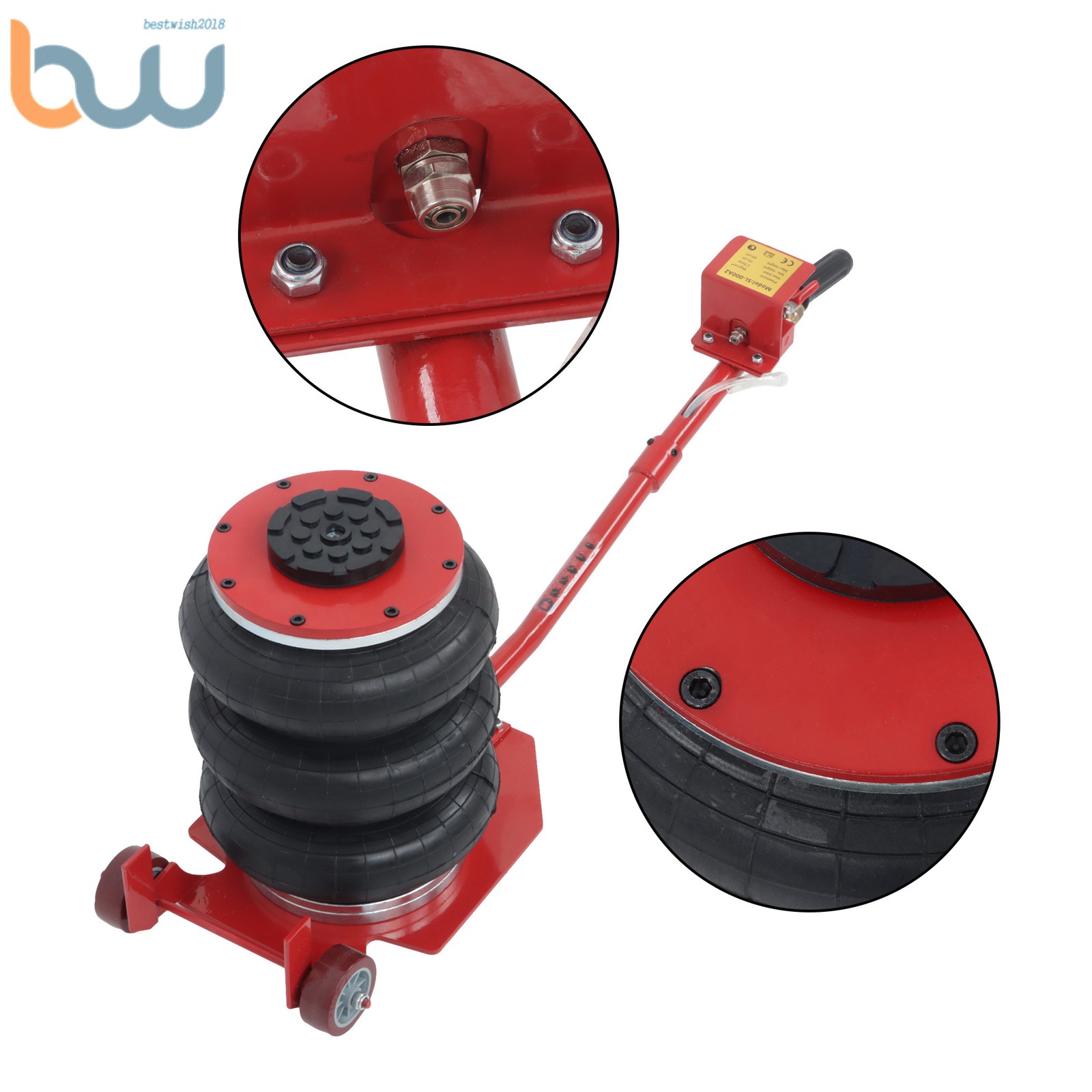 Triple Bag Air Jack 3 Ton/6600 lb Pneumatic Jack 17.7" For Car SUV Lifting