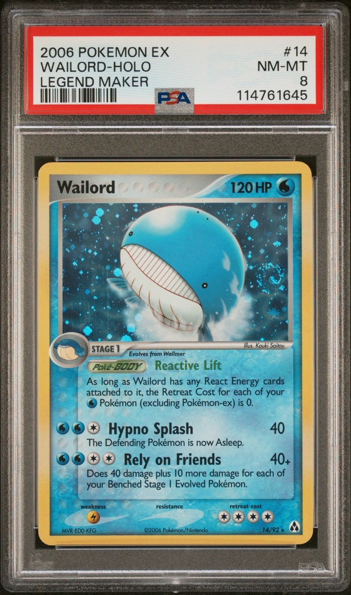 2006 POKEMON EX LEGEND MAKER WAILORD #14 HOLO PSA 8 NM #114761645