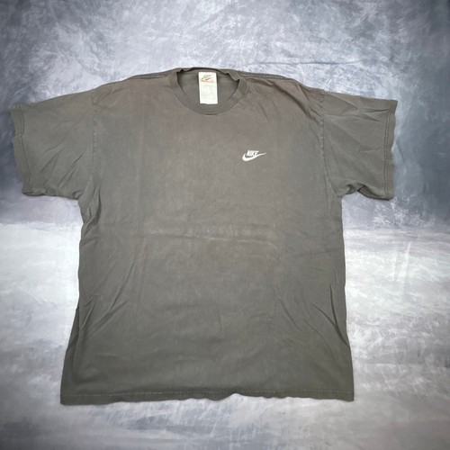 Vintage 90s Nike Center Swoosh T-Shirt Mens XL Faded Charcoal Grey Boxy Fit by Nike, Size XL, $23.95 - Photo 2