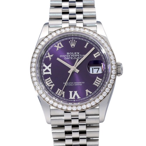 ROLEX Datejust 36 126284RBR Auberzine/diamond WATCH 731968