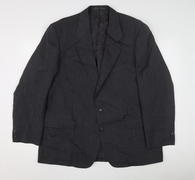 Marks and Spencer Herren Anzugjacke Grau Gestreift, 44R