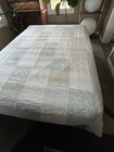 Cannon Queen Bedspread Full 80s Blue Patchwork Coverlet Cotton Print USA — photo 4