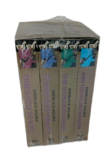 NIB Sherlock Holmes Mystery Classics Box Set of 4 VHS Tapes Factory Sealed