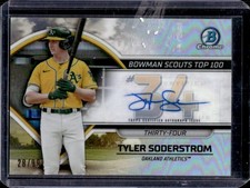 2023 Bowman Tyler Soderstrom Scouts Top 100 Chrome Auto RC #/99 Athletics