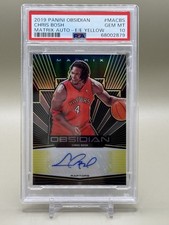 2019 Panini Obsidian Matrix Chris Bosh Electric Etch Yellow Auto #8/10 PSA 10