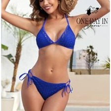 Zaful Halter Tie Side Bikini Swimsuit Size L