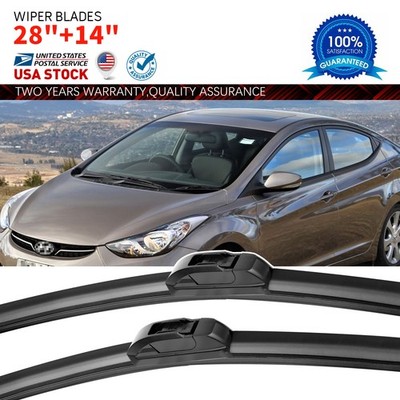 Windshield Wiper Blades 28'' 14'' Genuine US Black For Hyundai Elantra 2011-2016