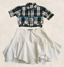 Ensemble Archive 90s Chemise Cropped Plaid + Jupe Marithé et François Girbaud