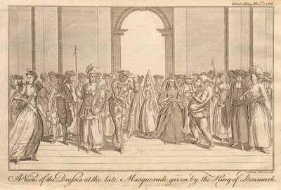 Maskenfiguren Maskenball gegeben von König von Dänemark Haymarket London 1768