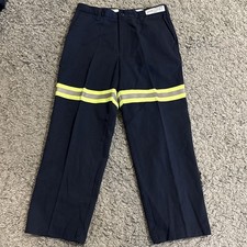MEN 32x27 CINTAS Navy Twill Canvas HI-VISIBILITY Comfort Flex Pants 63678-20