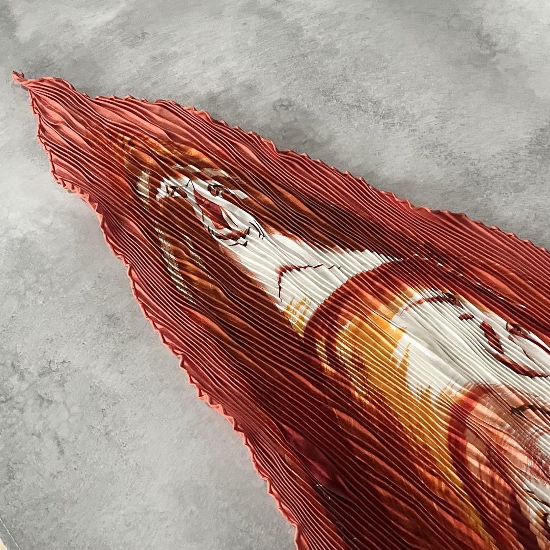 HERMES Smiles in Third Millenary Pleated Silk Scarf Multicolor