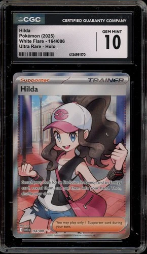Pokemon Hilda White Flare Ultra Rare #164 CGC 10 Gem Mint