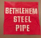 Bethlehem Steel Pipe red Flag - 2 Sided Canvas Cloth, 22x22 Inches, vintage
