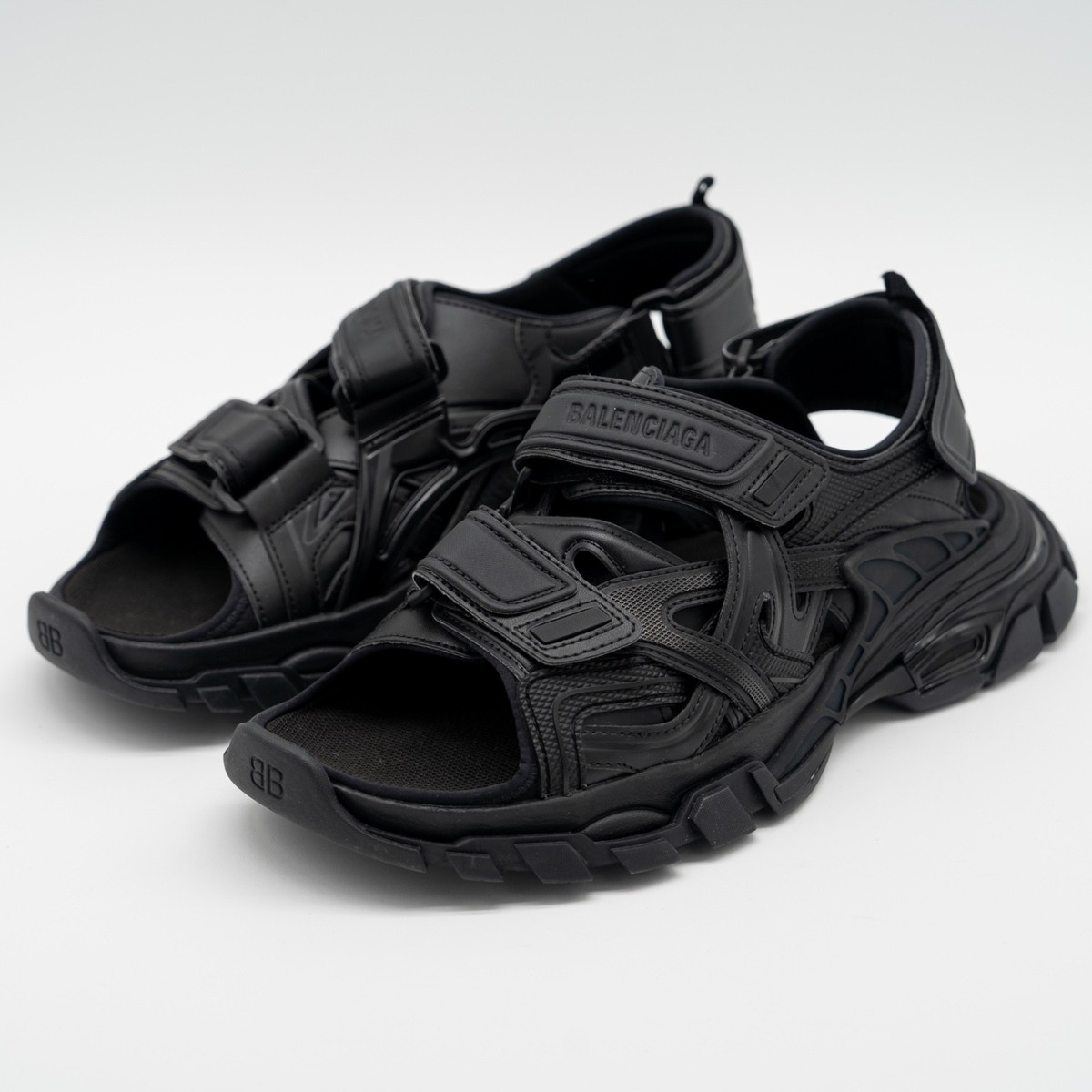 靴 BALENCIAGA Track Sandal 42 size 42 - Balenciaga Track Sandals Triple Black Straps | eBay