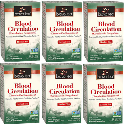 Bravo Tea Blood Circulation Herbal Tea 20 pckts (Pack of 6)