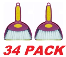 Cadet Home Solutions Broom Mini Hand Whisk and Snap-on Dustpan Set (34 PACK)