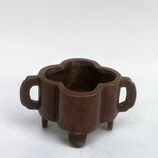 Collection Old China Bronze Carving Plum Flower Mouth Incense Burner Decoration