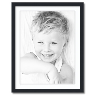 ArtToFrames Matted 22x28 Black Picture Frame with 2'' Double Mat, 18x24 Opening