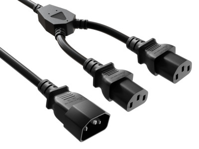 72inches (6ft) IEC320 C14 to Dual C13 Power Extension Cord Splitter, 16 AWG, ...