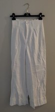 ASOS White US 2, UK 6 Cotton Wide Leg Pants With Cuffed Turn Up Hem NWOT