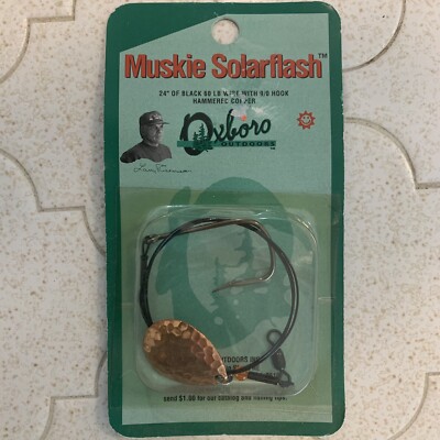 Oxboro Muskie Solarflash Lure 24  Black 60lb Wire w/ 9/0 Hook Hammered Copper
