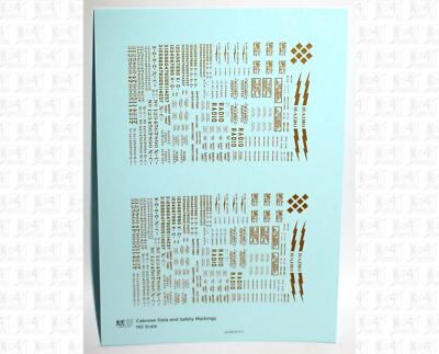 K4 HO Scale Decals Caboose Data and Markings Gold