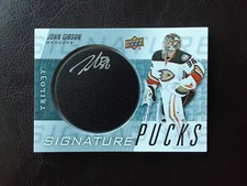 2016-17 Upper Deck Trilogy Signature Pucks Auto John Gibson Ducks