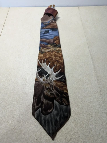 WWF World Wildlife Fund Moose Men's Silk Necktie by Manhattan Menswear~USA