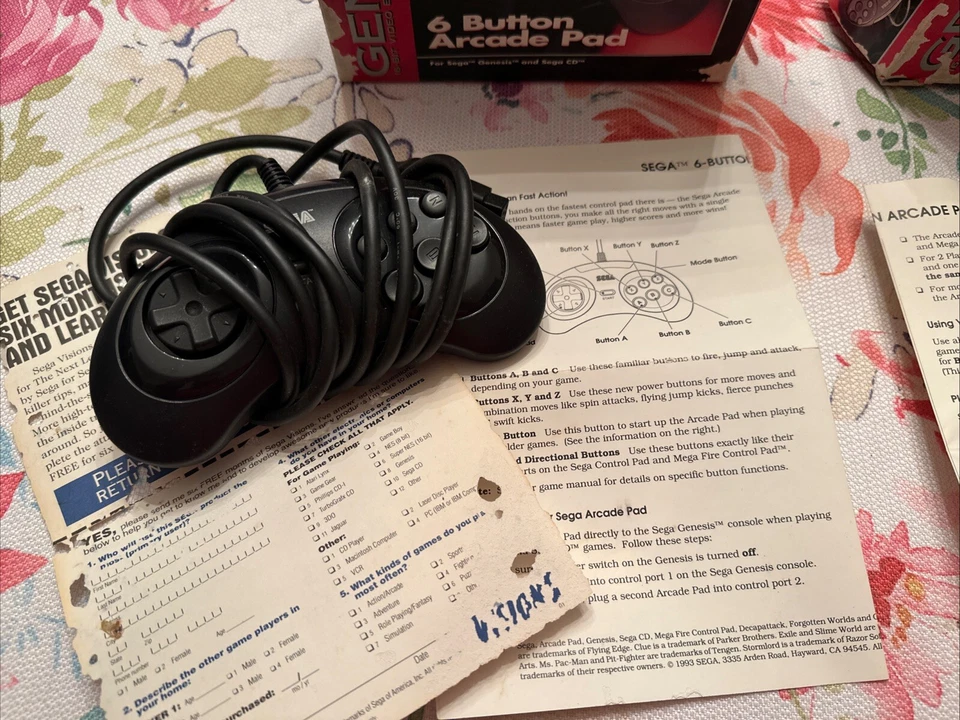 Set Of 2 1993 Sega Genesis 6 Button Controller Arcade Pad In Original Boxes NIB - Image 2 of 4