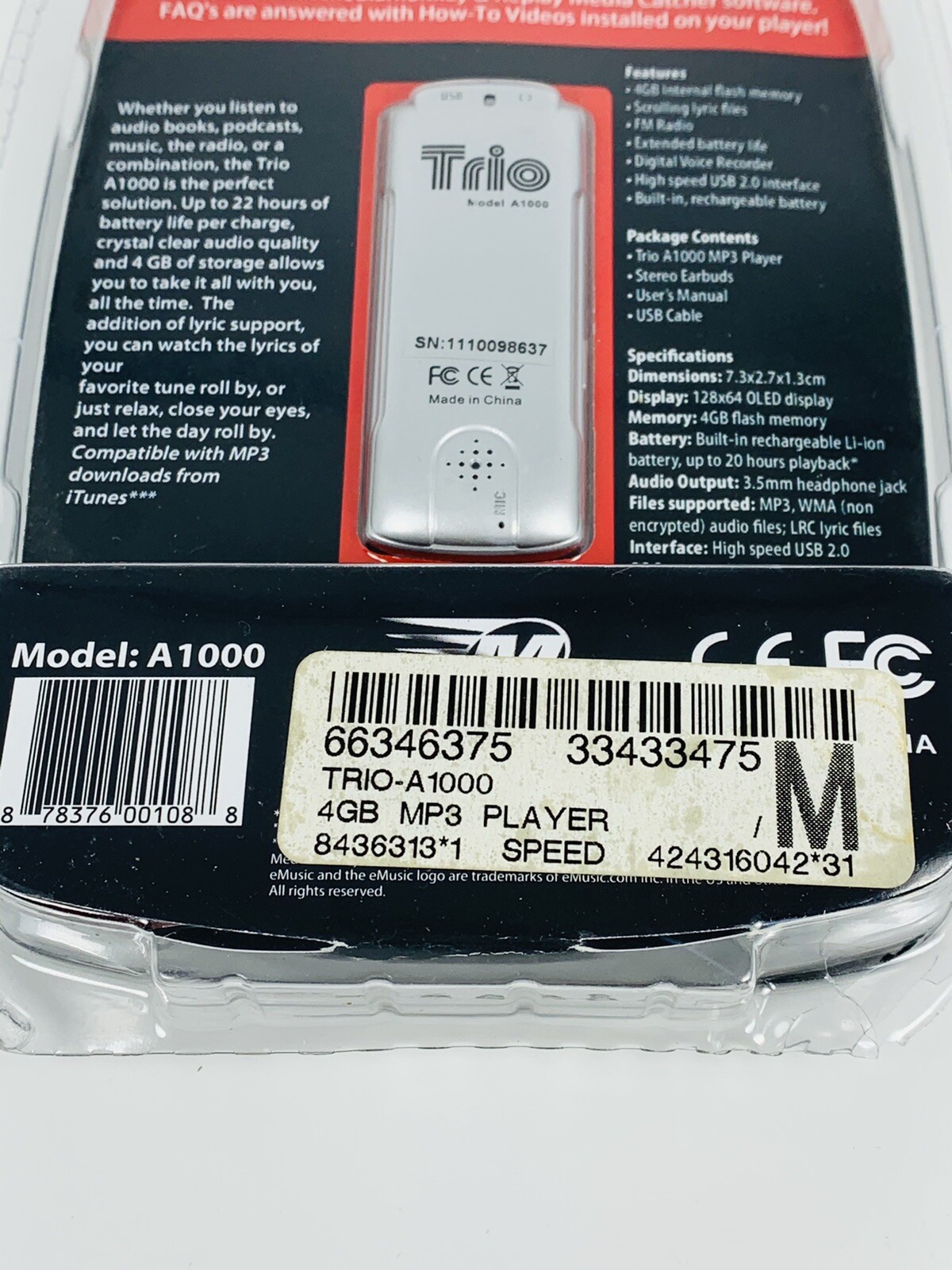 Trio A1000 MP3 Radio 4GB New Sealed!Nos!Nip!Rare!HTF!