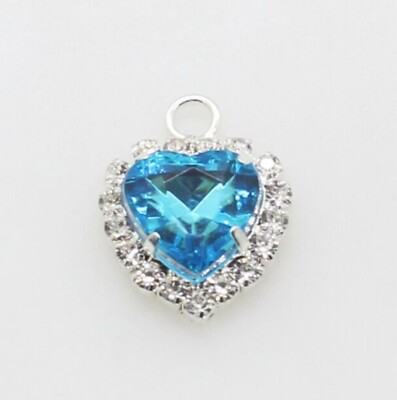 10 Stck./10mm, 12mm, 14mm Kristall Herz Anhänger Charm Schmuckherstellung P040S