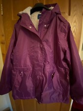 Cotton Traders Waterproof Jacket Parka Bilberry Size 20 Bnwt