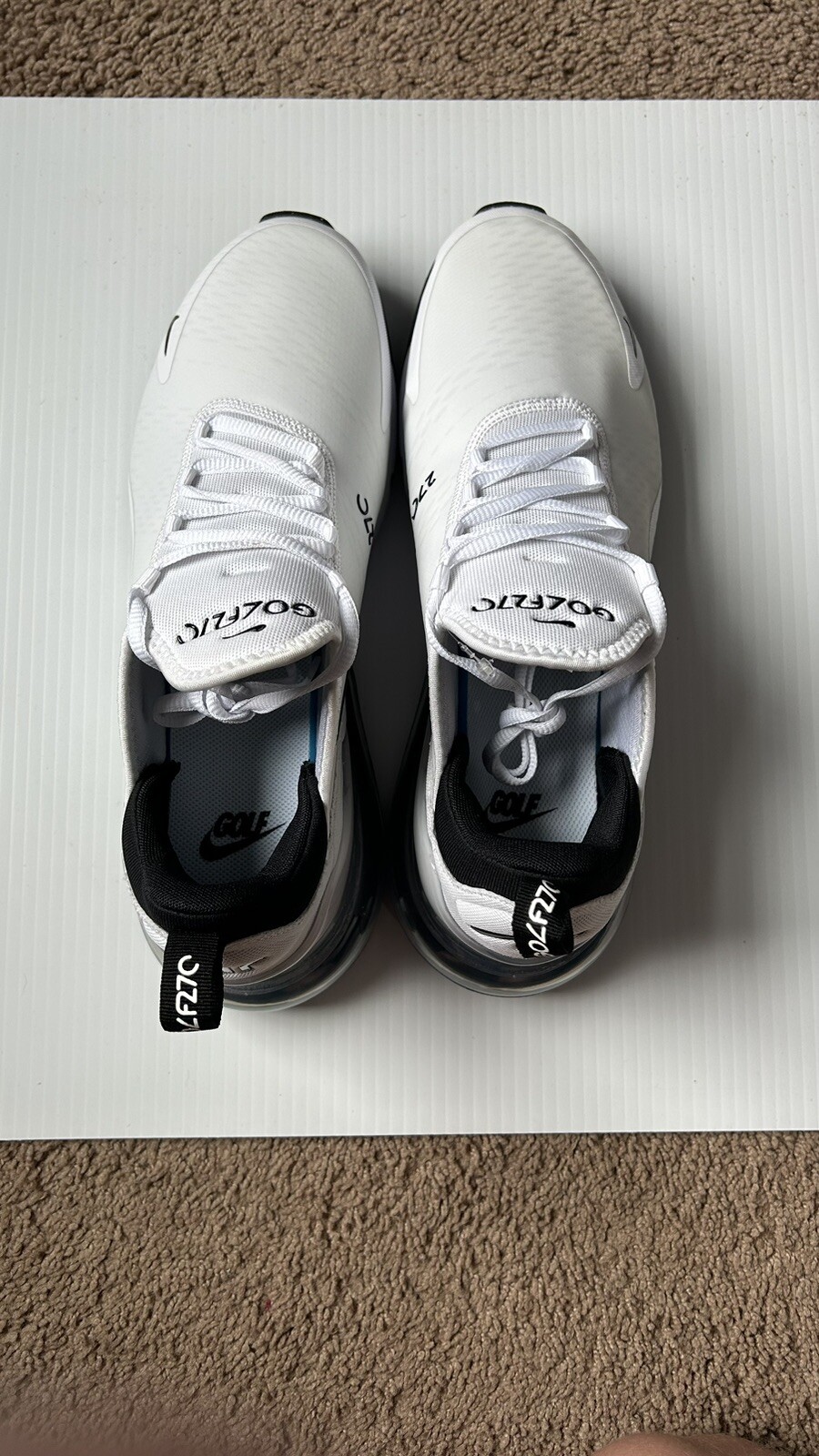 Men's Size 11 Nike Air Max 270 G Golf &ldquo;White Black&rdquo; Shoes (CK6483-102)