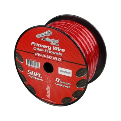 Audiopipe Pw-0-50-Red Power Cable 0-Gauge 50 Foot Spool Red