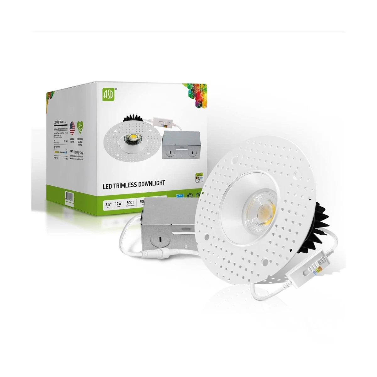 ASD Trimless 3.5 Inch LED Recessed Lighting 12W Ceiling Light