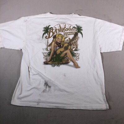 Bamboozle Lounge And Casino Shirt Adult Large White Gambler Short Sleeve U18