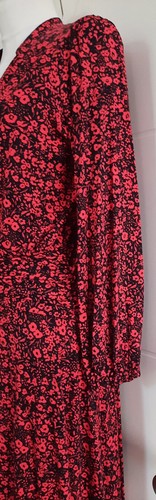 Womens Casual Red Floral ex Roman Ladies Work Plus Size Dress 8 10 12 14 16-22 - Picture 6 of 24