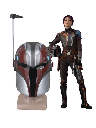 Star Wars Ahsoka Sabine Wren Helemt PVC Wearable Full Mask Party Cosplay Prop - Picture 2 of 6