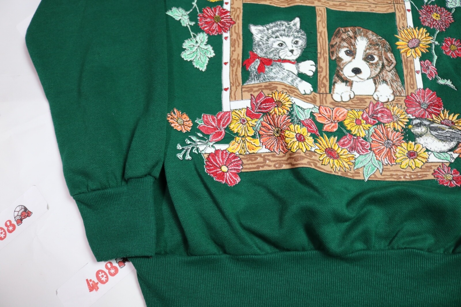 Basic Editions Cat and Dog Sweatshirt Women’s Med… - image 5