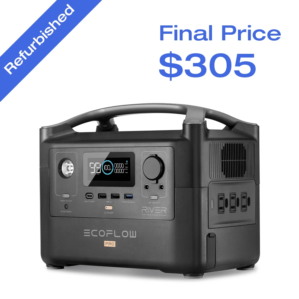 EcoFlow RIVER Pro Portable Power Station 720Wh Generator Certified Refurbished