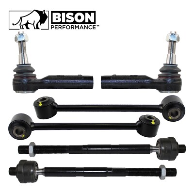 Bison Performance 6pc Front Sway Bar Link Tie Rods Kit For Jeep Commander 06-07