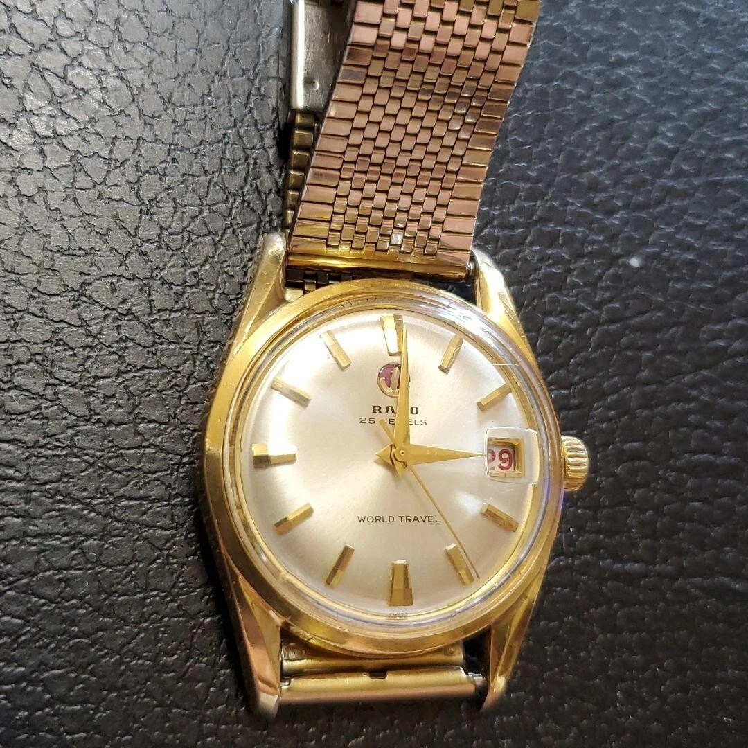 Rado 21Jewels World Travel Mens Watch Automatic Vintage Rare Used