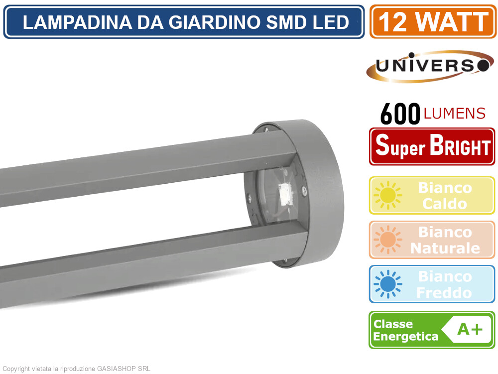 Lampada LED da giardino 12W con fissaggio a terra foto 5