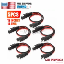 5X 12" 2 Pin Power Connectors Cable 14 Gauge Quick Disconnect Polarized Molded